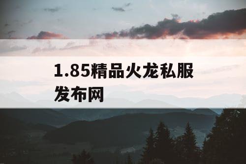 1.85精品火龙私服发布网