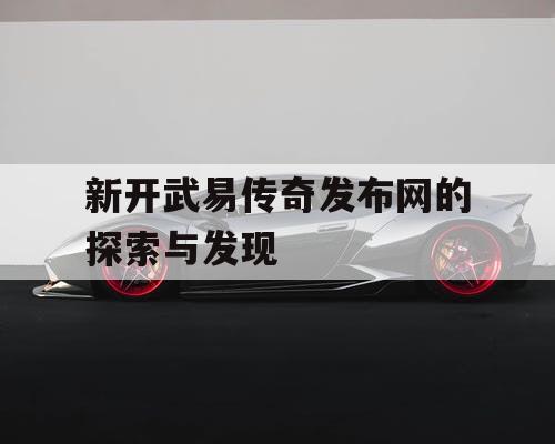 新开武易传奇发布网的探索与发现