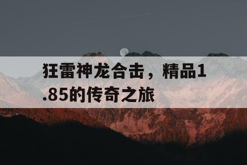 狂雷神龙合击，精品1.85的传奇之旅