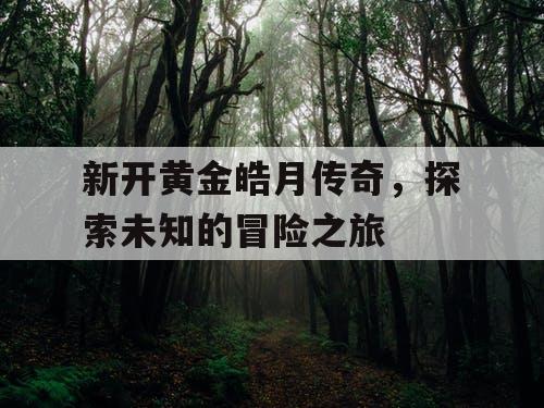 新开黄金皓月传奇,探索未知的冒险之旅 新开黄金皓月传奇,探索未知的冒险之旅
