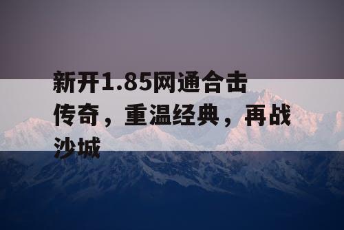 新开1.85网通合击传奇，重温经典，再战沙城