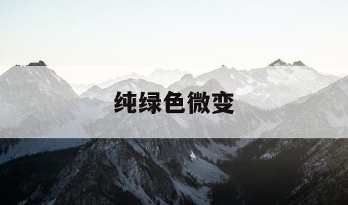 纯绿色微变