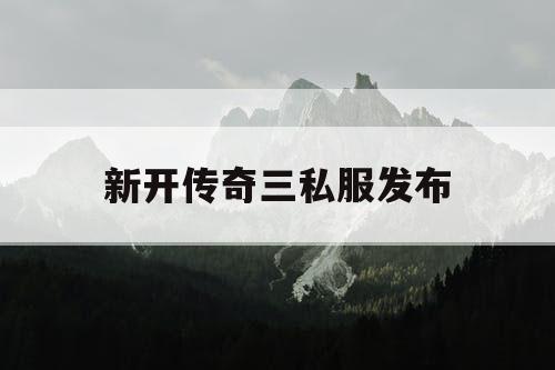 新开传奇三私服发布