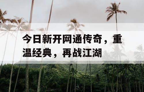 今日新开网通传奇，重温经典，再战江湖