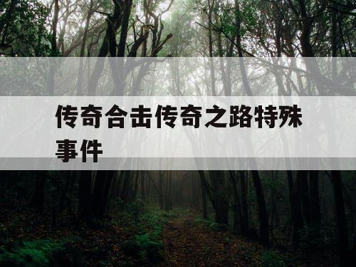 传奇合击传奇之路特殊事件