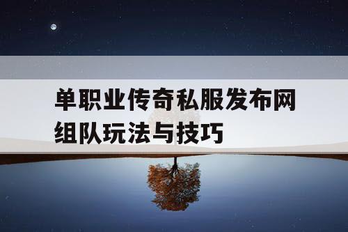 单职业传奇私服发布网组队玩法与技巧