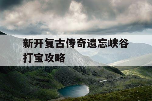 新开复古传奇遗忘峡谷打宝攻略