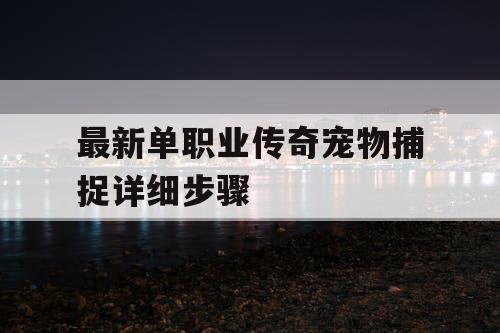 最新单职业传奇宠物捕捉详细步骤