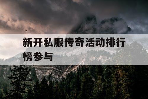 新开私服传奇活动排行榜参与
