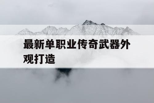 最新单职业传奇武器外观打造