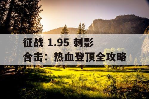 征战 1.95 刺影合击：热血登顶全攻略