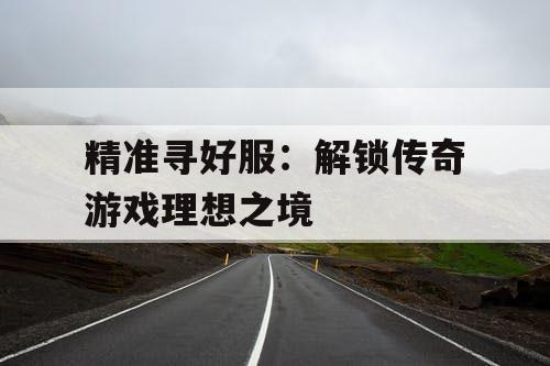 精准寻好服:解锁传奇游戏理想之境 精准寻好服:解锁传奇游戏理想之境