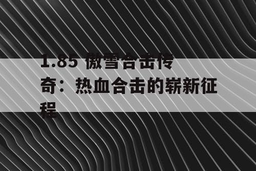 1.85 傲雪合击传奇：热血合击的崭新征程