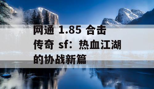 网通 1.85 合击传奇 sf：热血江湖的协战新篇