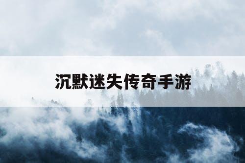 沉默迷失传奇手游 沉默迷失传奇手游