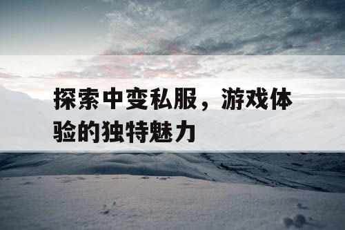 探索中变私服,游戏体验的独特魅力 探索中变私服,游戏体验的独特魅力