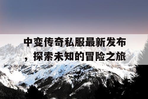 中变传奇私服最新发布，探索未知的冒险之旅