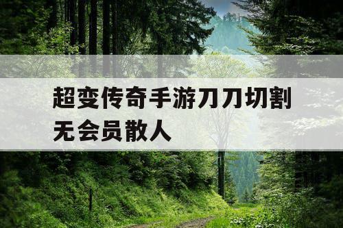 超变传奇手游刀刀切割无会员散人 超变传奇手游刀刀切割无会员散人