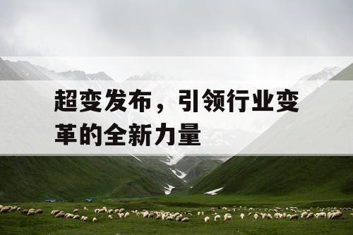 超变发布，引领行业变革的全新力量