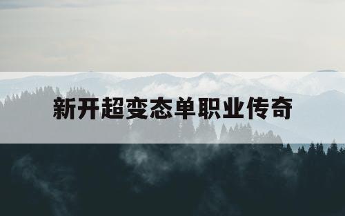 新开超变态单职业传奇