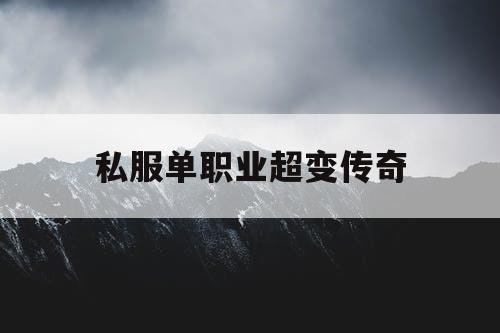 私服单职业超变传奇