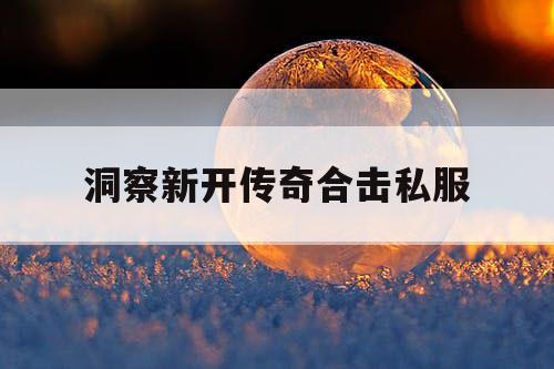 洞察新开传奇合击私服