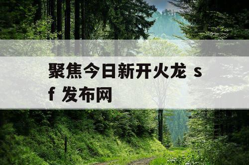 聚焦今日新开火龙 sf 发布网