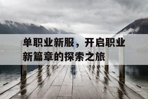 单职业新服，开启职业新篇章的探索之旅