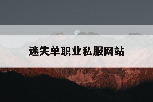 迷失单职业私服网站