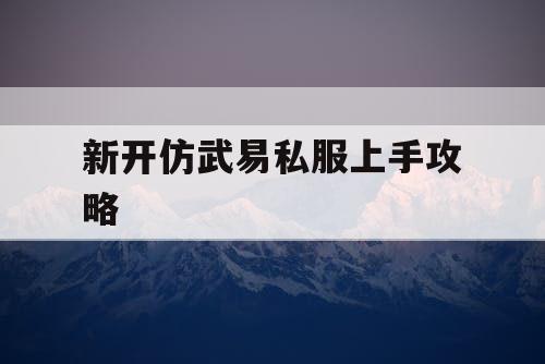 新开仿武易私服上手攻略 新开仿武易私服上手攻略