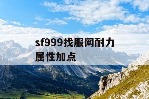 sf999找服网耐力属性加点