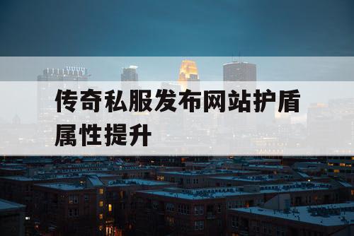 传奇私服发布网站护盾属性提升