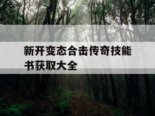新开变态合击传奇技能书获取大全