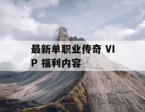 最新单职业传奇 VIP 福利内容