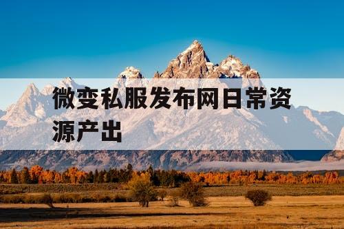 微变私服发布网日常资源产出