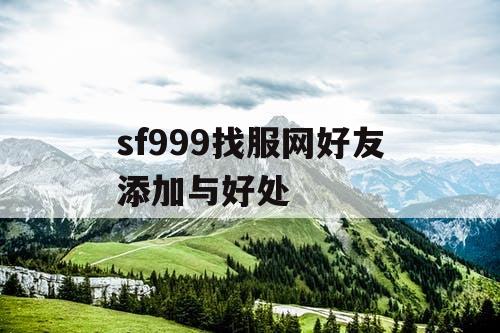 sf999找服网好友添加与好处