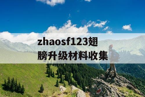 zhaosf123翅膀升级材料收集