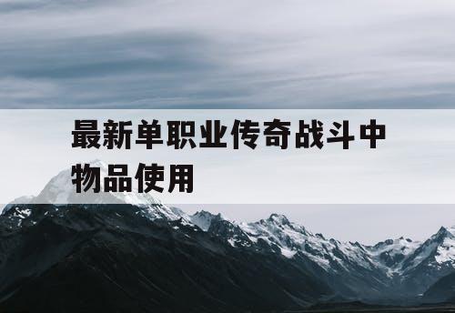 最新单职业传奇战斗中物品使用